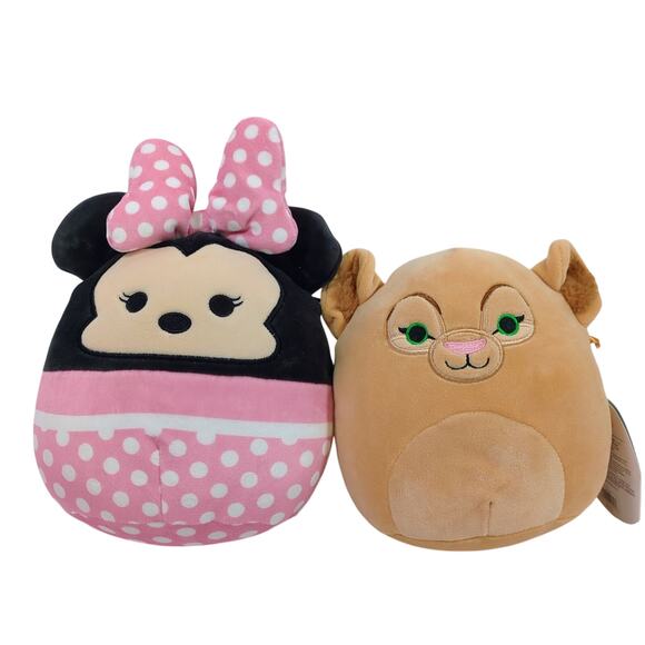 Squishmallow Disney Lot 2 Plush Minnie Mouse Nala Lion King NEW WITH TAGS NWT - Picture 1 of 4